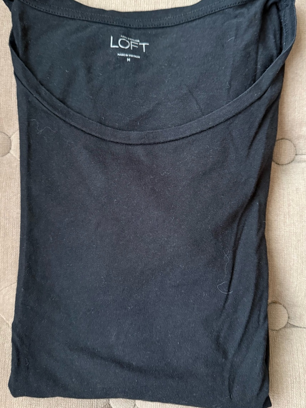 LOFT Black Scoop Neck Tee - Essential Basic